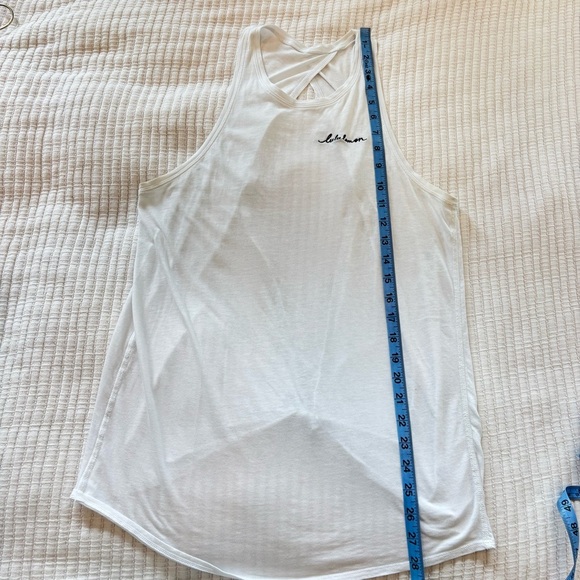 Lululemon All Tied Up White Womens Racerback Tank Top Embroidered Logo Open Back - Picture 8 of 8
